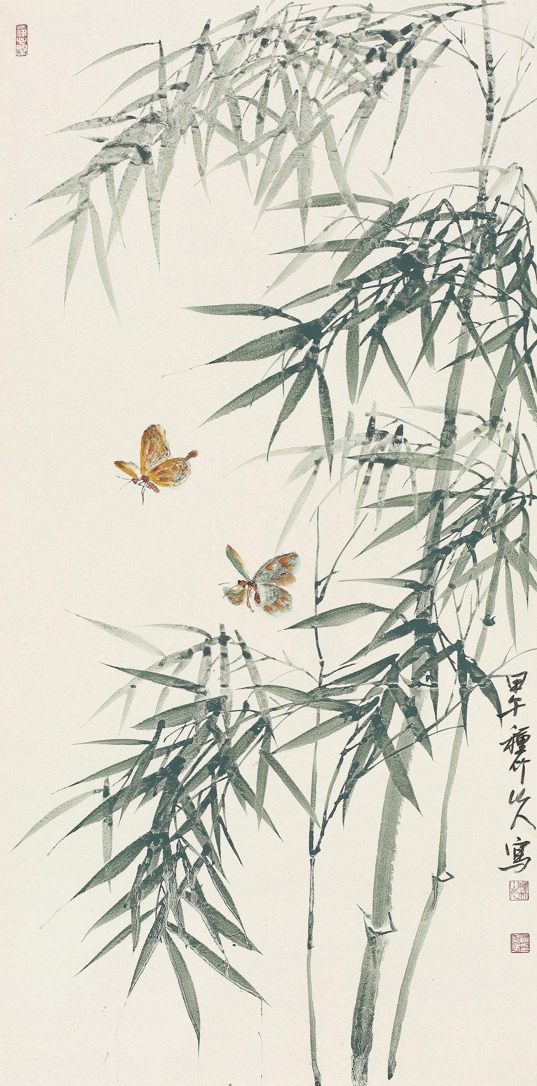 《竹蝶》纸本水墨 2014年